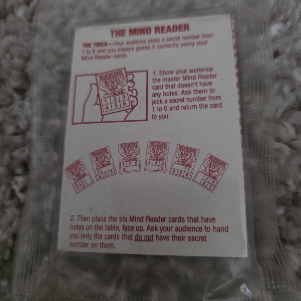 Magic Trick Cards - White with Red Print